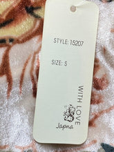 Load image into Gallery viewer, Japna Shirt Womens Small Velvet Taupe AOP Rose Boho Sheer Lined Rayon Nylon NWT