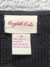 Load image into Gallery viewer, Crystal Kobe Sweater Womens Medium Zip Up Colorblock Acrylic Cardigan Ladies