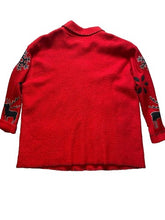 Load image into Gallery viewer, Marisa Christina Sweater Womens Extra Large Red Black Wool Animal Appliques