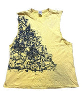 Load image into Gallery viewer, Vintage Fleur De Lis Shirt Adult Large Yellow Skull Gothic Grunge Affliction Men