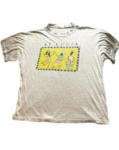 Load image into Gallery viewer, VTG St. Lucia Shirt Adult Extra Large Gray Dance Art Movement Thrashed 80s Mens