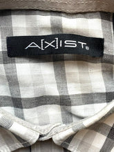 Load image into Gallery viewer, Axist Shirt Adult Large Gray Plaid Double Flap Pockets Button Up Casual Mens