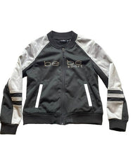 Load image into Gallery viewer, Bebe Jacket Womens Large Black Gray Sport Full Zip Bomber Fleece Activewear Lady