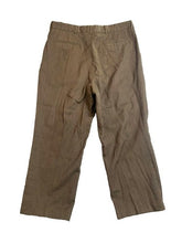 Load image into Gallery viewer, Wool Pants Adult 36Wx32L Brown Pleated Straight Leg Casual Trouser Dress Mens