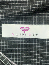 Load image into Gallery viewer, Slim Fit Shirt Adult 3XL XXXL Grid Checkered Flip Cuffs Contrast Button Up Mens