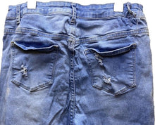 Load image into Gallery viewer, Between Us Jeans Women 14 (32x26) DISTRESSED Stretch Medium Wash Straight Leg