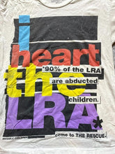 Load image into Gallery viewer, Invisible Children Shirt Womens Medium Ivory I Heart The LRA Come to the Rescue