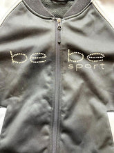 Load image into Gallery viewer, Bebe Jacket Womens Large Black Gray Sport Full Zip Bomber Fleece Activewear Lady