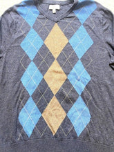 Load image into Gallery viewer, Croft & Barrow Sweater Adult Large Blue Argyle Diamond Outerwear Nylon Mens