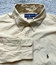 Load image into Gallery viewer, Ralph Lauren Shirt Adult 17 Extra Large Tan Grid Checkered Classic Fit Golf Mens