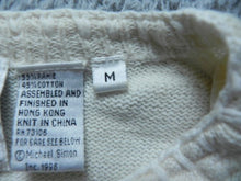 Load image into Gallery viewer, Michael Simon Sweater Womens Medium Beaded Bee Pearl Button Down Cardigan Ladies