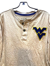 Load image into Gallery viewer, West Virginia Mountaineers Shirt Mens Medium Henley Yellowish-Tan Athleisure