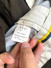 Load image into Gallery viewer, Wool Pants Adult 36Wx32L Brown Pleated Straight Leg Casual Trouser Dress Mens