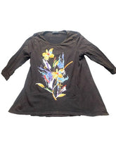 Load image into Gallery viewer, Katharina Marie Shirt Womens Large Long Sleeve Tunic Blouse Paint Art Flower