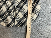 Load image into Gallery viewer, Lucky Brand Shirt Woman Small Beige Black Button Up Casual Plaid Viscose Tunic