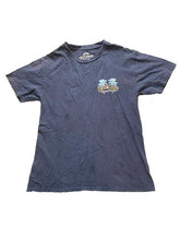 Load image into Gallery viewer, Blues & Brews Shirt Womens Medium Cantina & Crab Snacks Guitar Beach Palm Tree