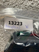 Load image into Gallery viewer, VTG Crystal Kobe Sweater Womens Medium Navy Blue Poinsettia Christmas Cardigan