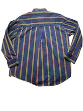 Load image into Gallery viewer, VTG Timber Trail Shirt Adult Medium Blue Striped Button Up Pocket Casual Mens