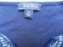 Load image into Gallery viewer, Lucky Brand Shirt Womens 1X Sleeveless Flowy Blouse Embroidered Bib Casual Lady