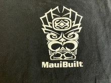 Load image into Gallery viewer, Vintage Maui Built Shirt Adult Medium Black White Tiki Hawaiian Aloha 90s Mens