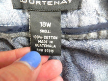 Load image into Gallery viewer, Courtenay Pants Womens 18W (40x19.5) Blue Straight Leg Capri Cropped Flat Front