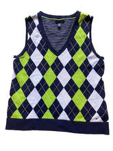 Load image into Gallery viewer, Tommy Hilfiger Vest Youth Extra Large Blue Green Argyle Diamond Sweater Boys