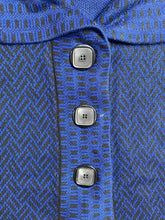 Load image into Gallery viewer, Sioni Studio Sweater Womens 2X Blue Black Button Front Cardigan Wool Blend