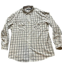 Load image into Gallery viewer, Axist Shirt Adult Large Gray Plaid Double Flap Pockets Button Up Casual Mens