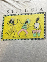 Load image into Gallery viewer, VTG St. Lucia Shirt Adult Extra Large Gray Dance Art Movement Thrashed 80s Mens