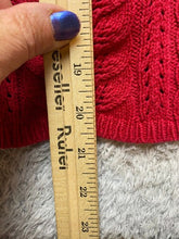 Load image into Gallery viewer, J Jill Sweater Womens Medium Red Cable Knit Shawl Collar Cardigan Outerwear Lady