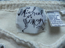 Load image into Gallery viewer, Michael Simon Sweater Womens Medium Beaded Bee Pearl Button Down Cardigan Ladies