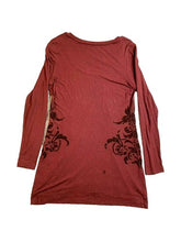 Load image into Gallery viewer, Soft Surroundings Shirt Womens Medium Coral Rust Lagenlook Floral Boho Tunic
