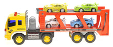 Load image into Gallery viewer, 1:16 2-In-1 Friction Powered Transporter Truck With Lights And Sounds