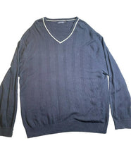 Load image into Gallery viewer, Nautica Sweater Adult 2XL XXL Navy Blue V-Neck Knitted Pullover Outerwear Mens