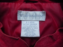 Load image into Gallery viewer, Worthington Jacket Womens Extra Large SUEDE Red Button Down Pocket Blazer Ladies