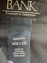 Load image into Gallery viewer, Jos A Bank Pants Adult 38x32 Black Flat Front Traveler's Collection Dress Mens