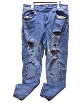 Load image into Gallery viewer, Between Us Jeans Women 14 (32x26) DISTRESSED Stretch Medium Wash Straight Leg