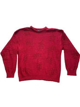 Load image into Gallery viewer, Vintage Jantzen Sweater Adult Extra Large Red Embossed Floral Outerwear USA Mens