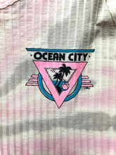 Load image into Gallery viewer, VTG Ocean City Shirt Womens Large Pink Gray Tie Dye Tank Beach Wave Activewear