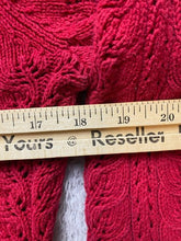 Load image into Gallery viewer, J Jill Sweater Womens Medium Red Cable Knit Shawl Collar Cardigan Outerwear Lady