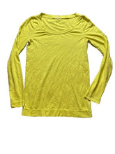 Load image into Gallery viewer, J Crew Shirt Womens Small Yellow Greenish Round Neck Long Sleeve Pullover Ladies