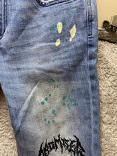 Load image into Gallery viewer, Broken Promises Jeans Womens 30x33 Denim Bad Habits Splatter Ultra Slim Stretch