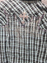Load image into Gallery viewer, Wrangler Rock by 47 Shirt Women Extra Large Western Cowgirl Affliction Button Up