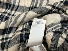 Load image into Gallery viewer, Lucky Brand Shirt Woman Small Beige Black Button Up Casual Plaid Viscose Tunic