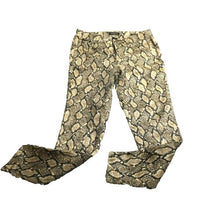 Load image into Gallery viewer, Needle & Cloth Pants Womens 6 (29x27) Gold Black Snake Skin Spandex Stretch Lady