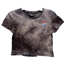 Load image into Gallery viewer, Empyre Shirt Womens Extra Small Black Tie-Dye Cropped Skull Tarot Gothcore
