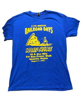 Load image into Gallery viewer, Railroad Days Shirt Adult Medium Blue Road Race 37th Appalachia Power Walk Mens