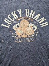 Load image into Gallery viewer, Lucky Brand Shirt Women Large Navy Waffle Knit Thermal Showdown Card Lightweight