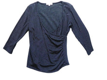 Load image into Gallery viewer, White House Black Market Shirt Womens Large Pinstripe Wrap Blouse Casual Ladies