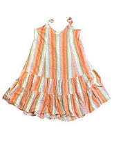 Load image into Gallery viewer, Torrid Dress Womens 2 Orange Purple Striped Challis Tiered Flared Boho Ladies